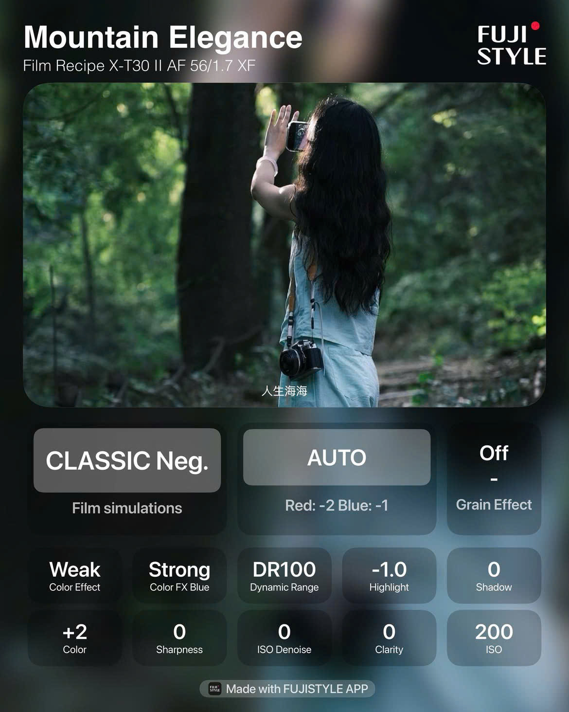 công thức màu fujifilm