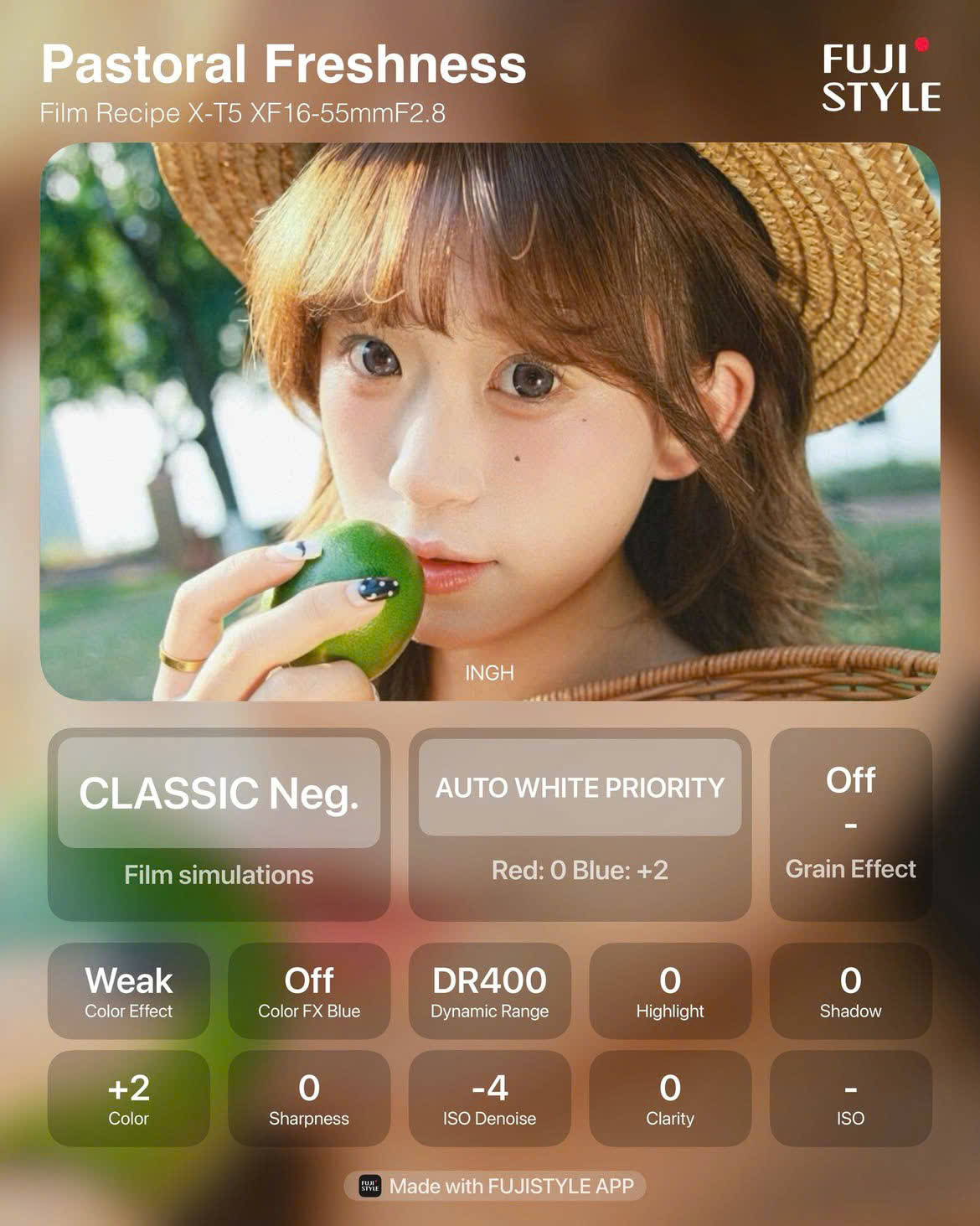 công thức màu fujifilm