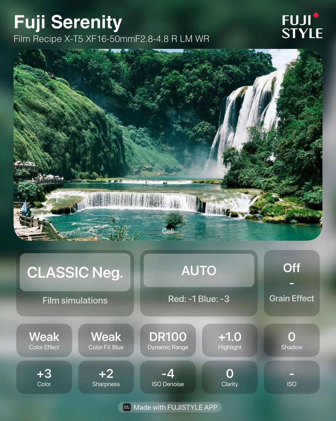 công thức màu fujifilm