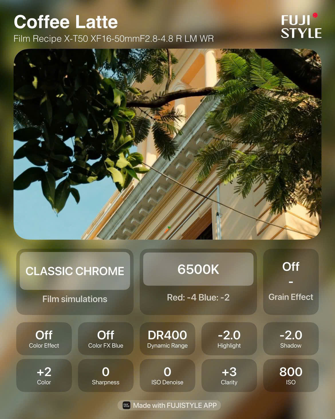 công thức màu fujifilm