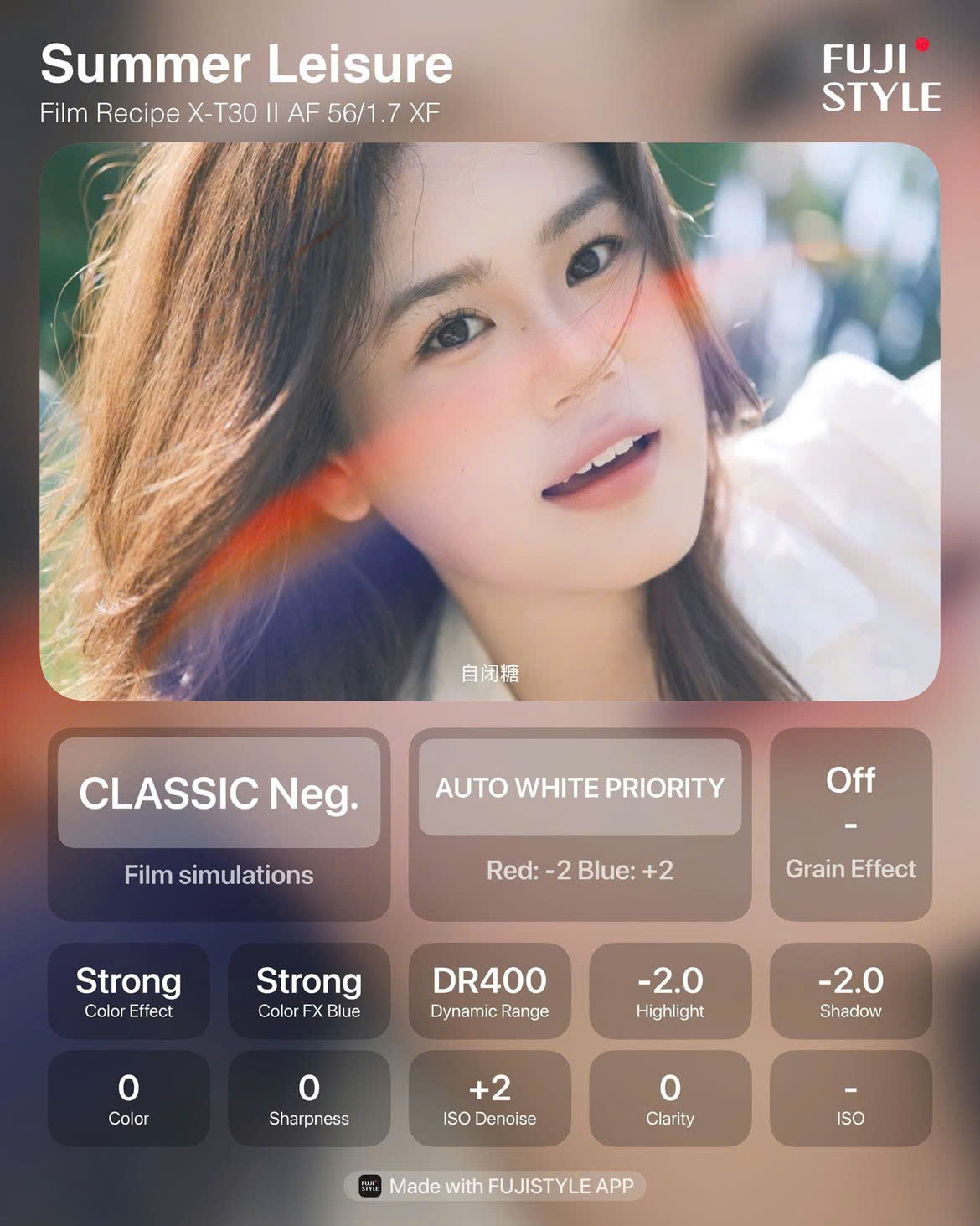 công thức màu fujifilm