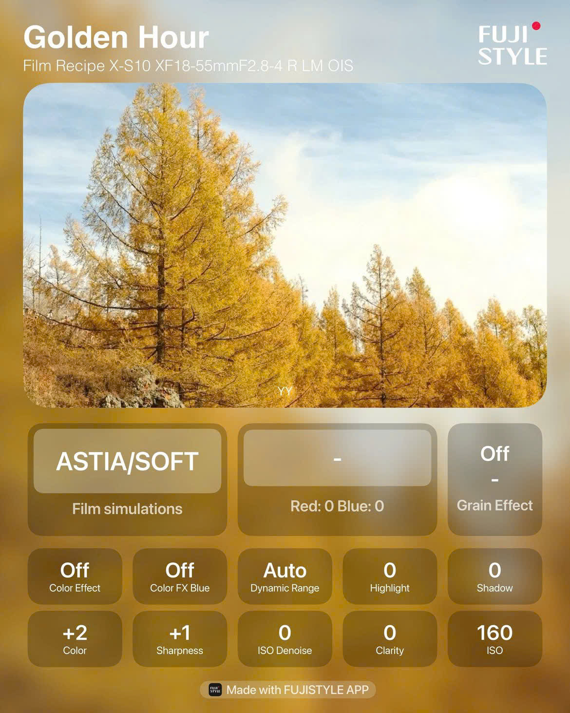 công thức màu fujifilm