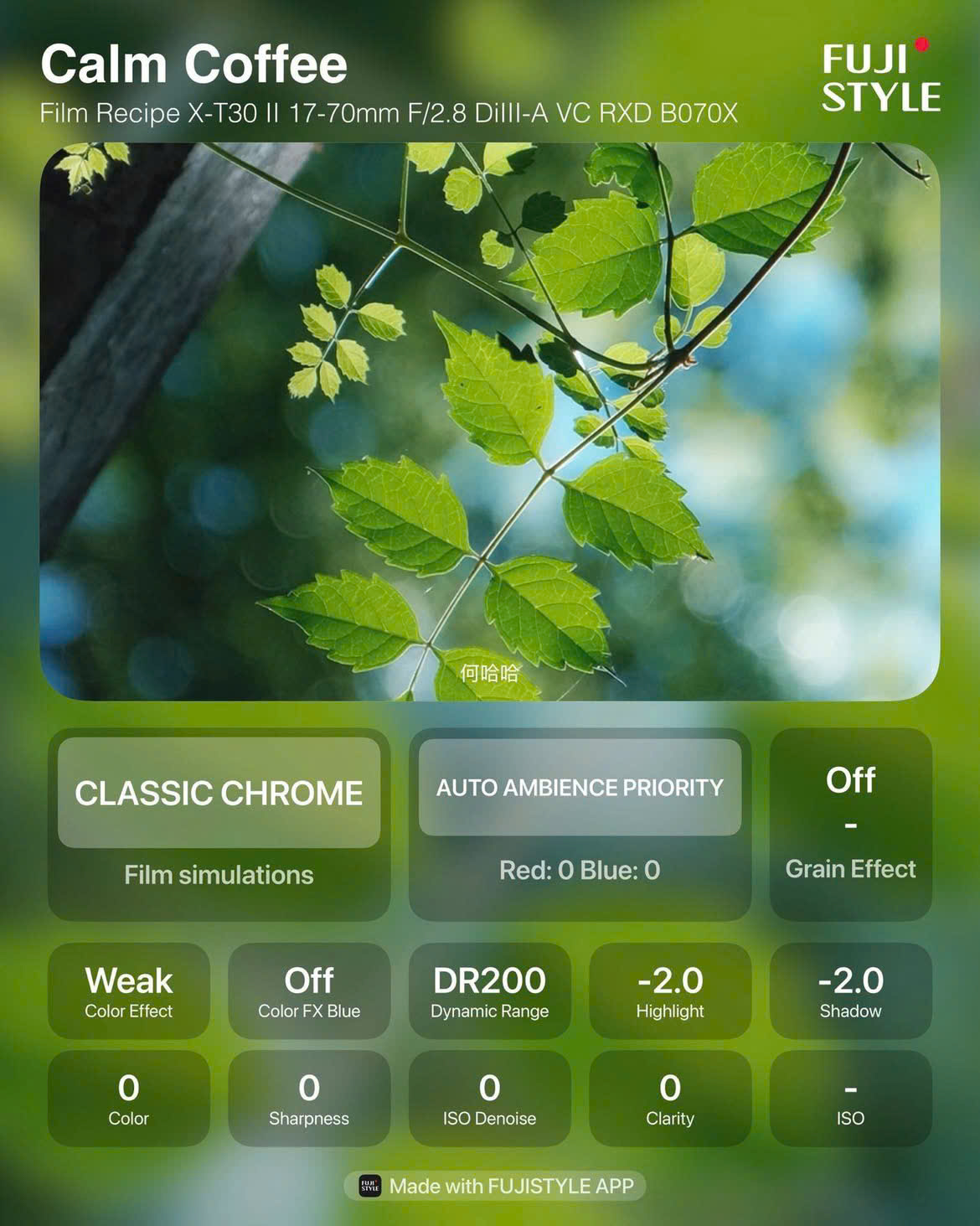 công thức màu fujifilm