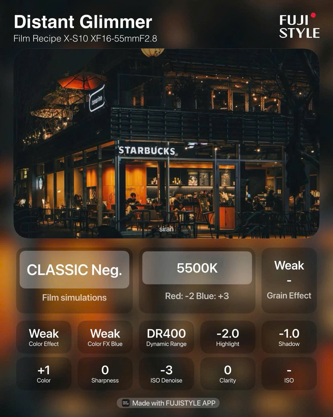 công thức màu fujifilm