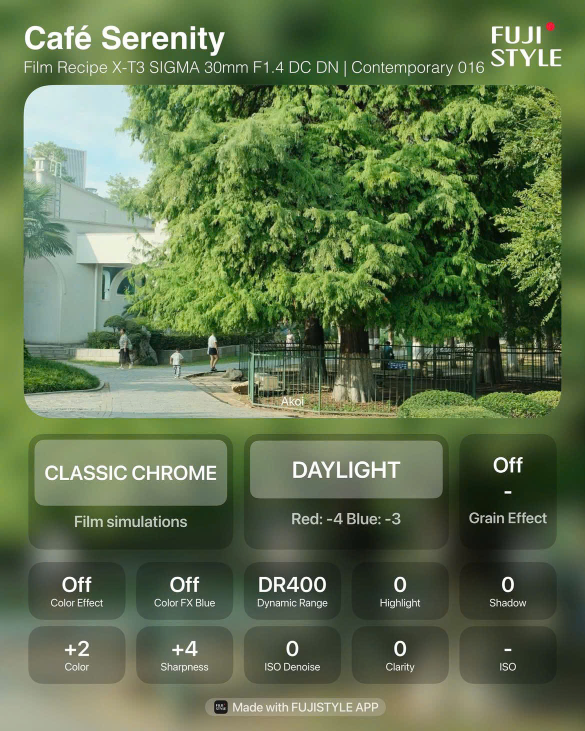 công thức màu fujifilm