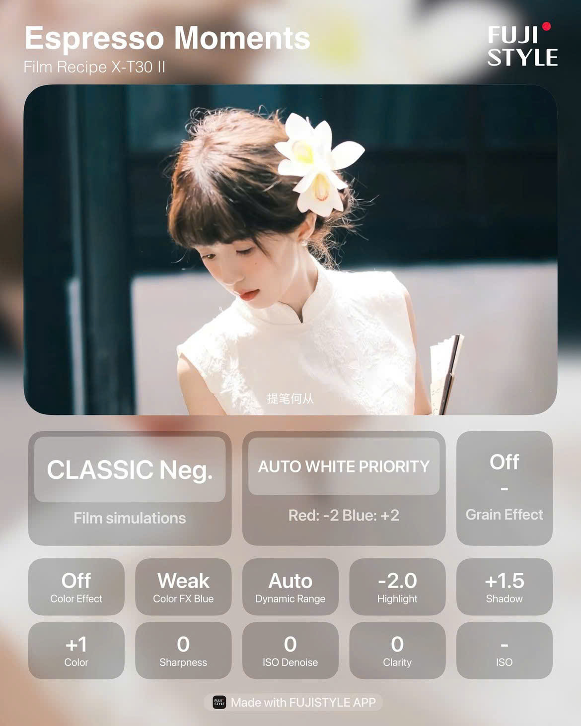 công thức màu fujifilm
