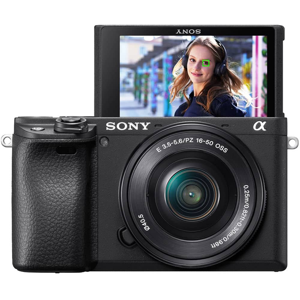 Màn hình LCD của Sony A6400 có thể xoay lật 180 độ, lý tưởng cho việc quay video và chụp ảnh selfie.