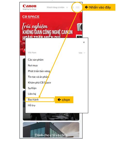 kích hoạt bảo hành canon