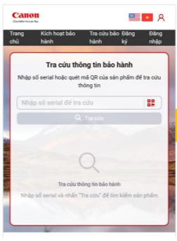 kích hoạt bảo hành canon