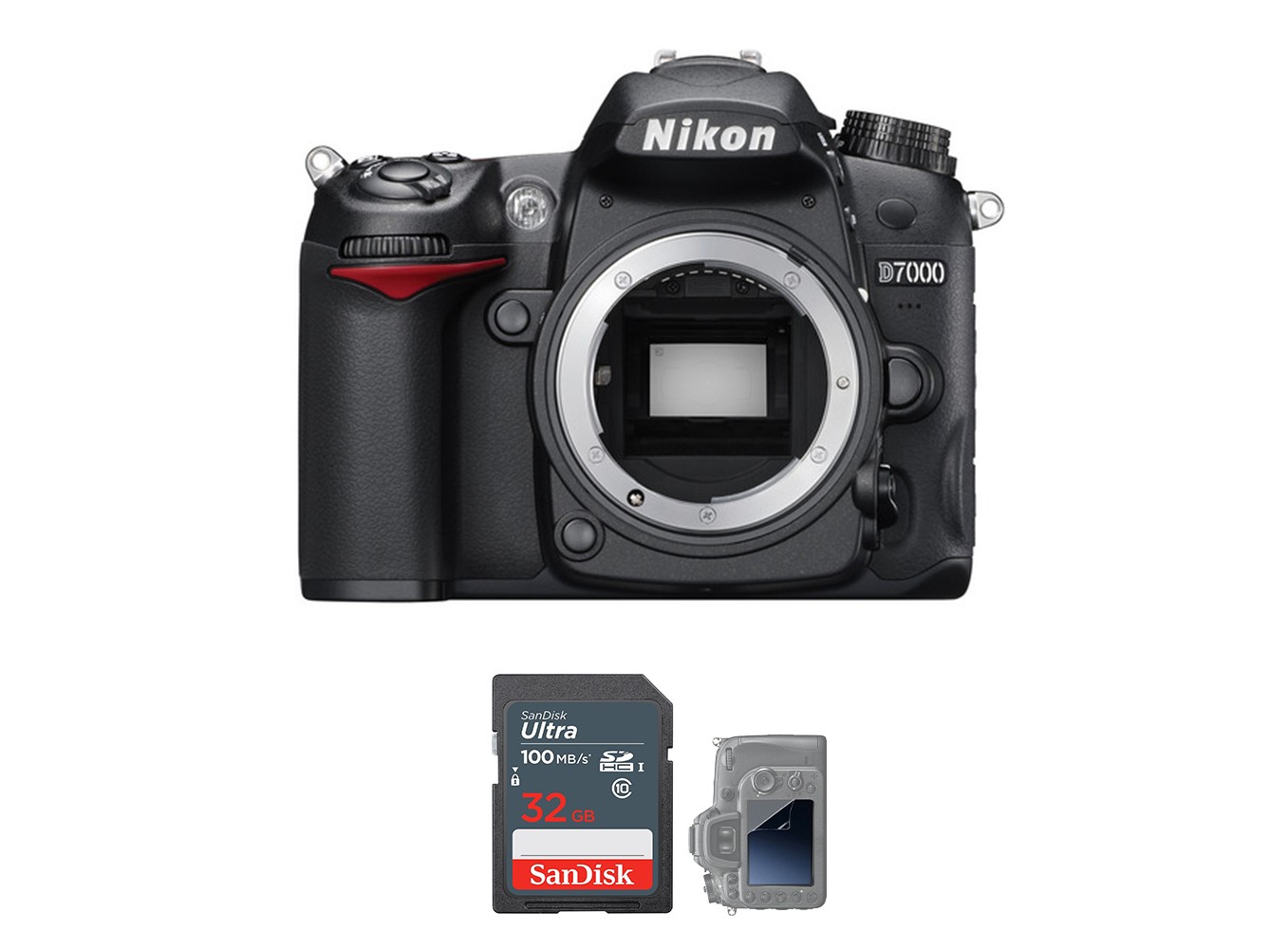 Nikon D7000 với lens kit 18-55mm, thiết kế bền bỉ và tiện dụng.