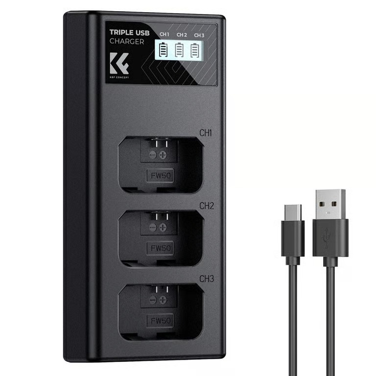 Sạc pin 3 khe K&F Concept NP-FW50