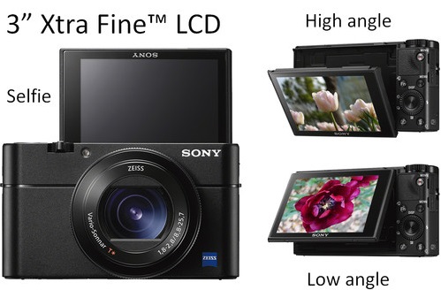 Màn hình LCD 3 inch lật, lý tưởng cho quay vlog và selfie sáng tạo.